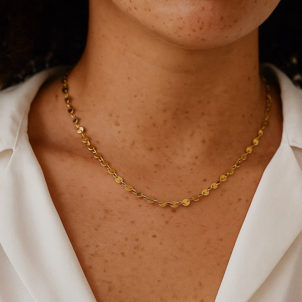 Sequin Disc Choker Necklace