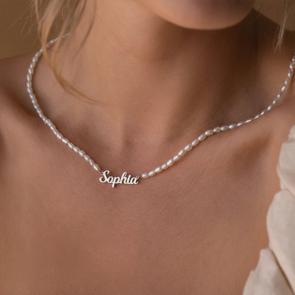 Personalized Name Pearl Necklace
