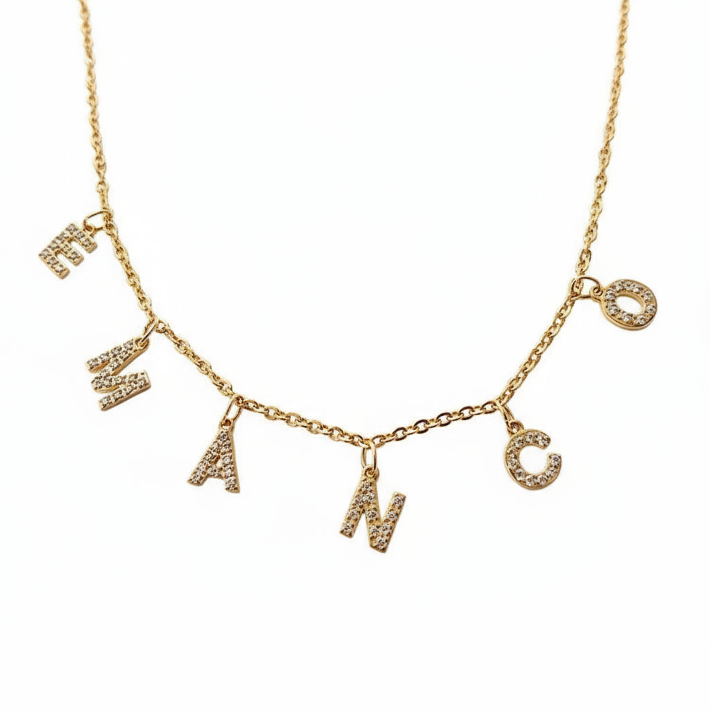 Zircon Initial Choker Necklace