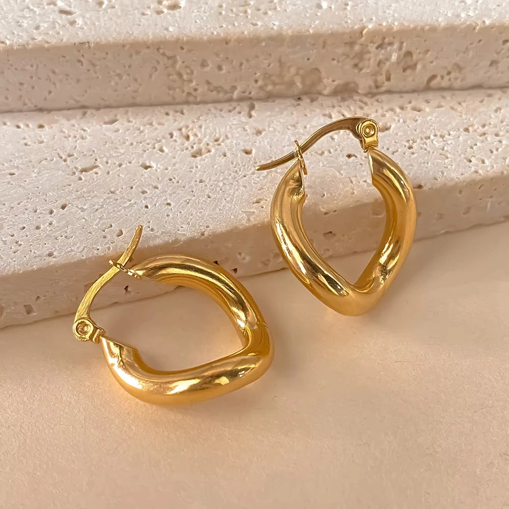 Chunky Twist Hoop Earrings