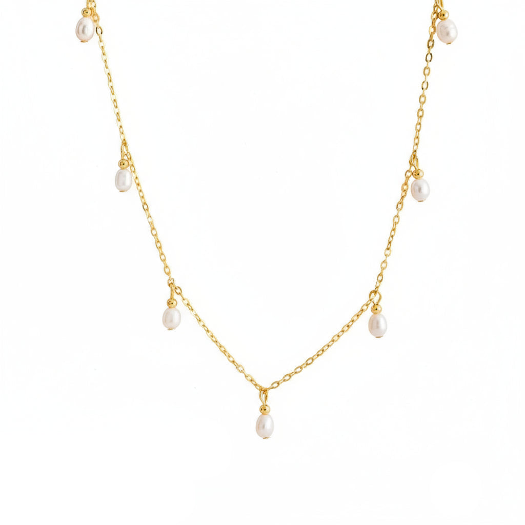 White Pearl Tassel Necklace