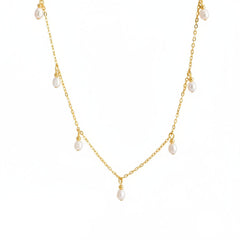 White Pearl Tassel Necklace