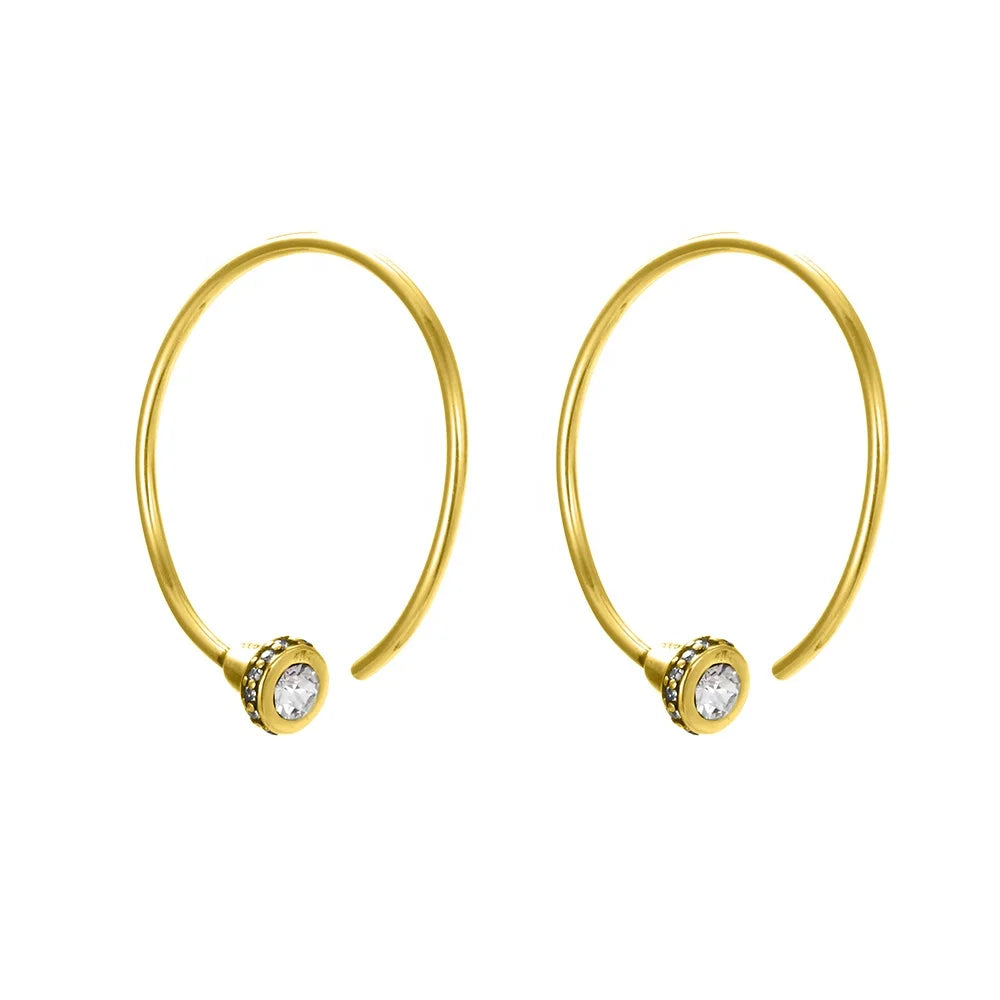Zircon Classic Hoops Earrings