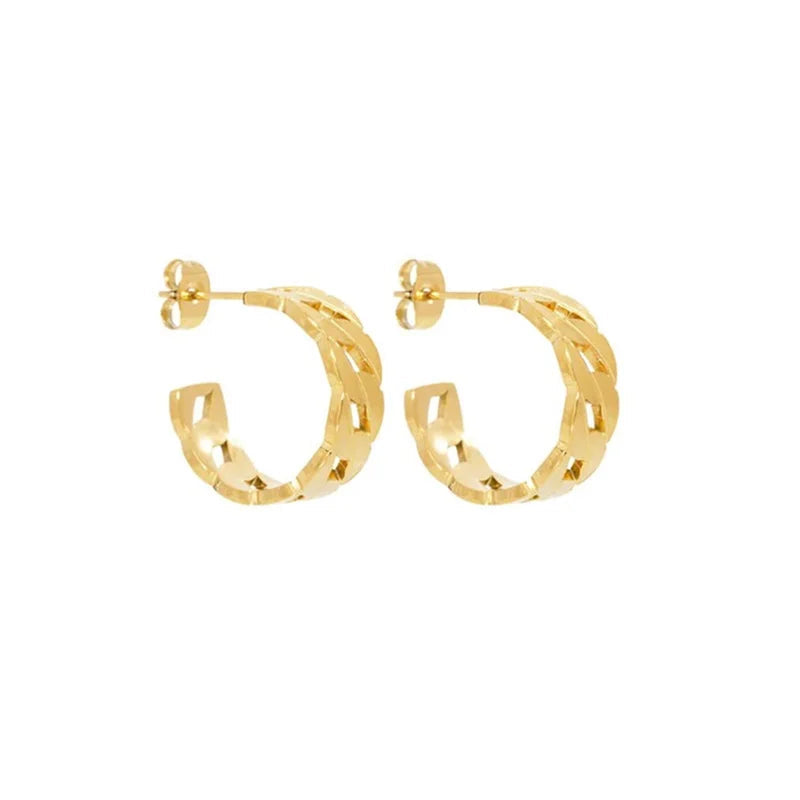 Cuban Chain Huggie Earrings