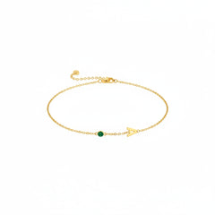 Personalized Birthstone Initial Charm Bracelet