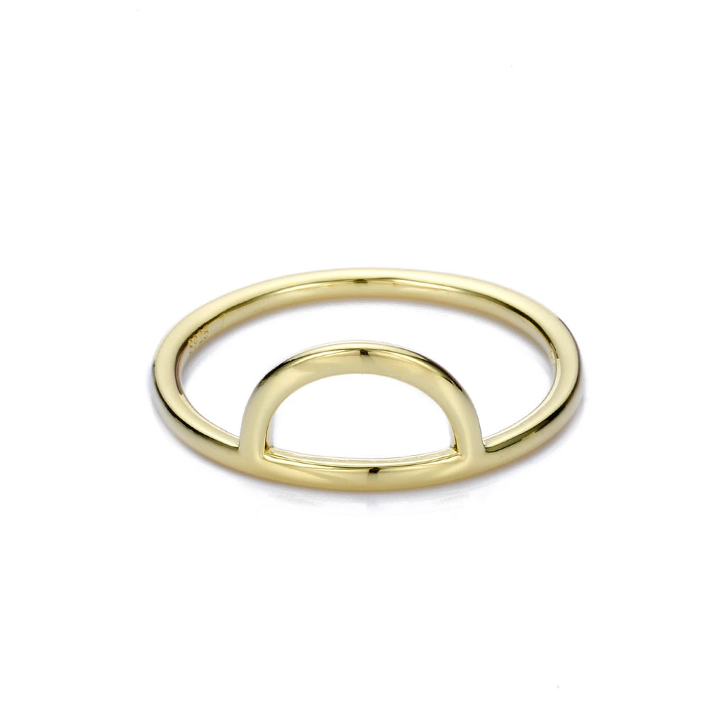 Half Moon Hollow Semicircle Ring