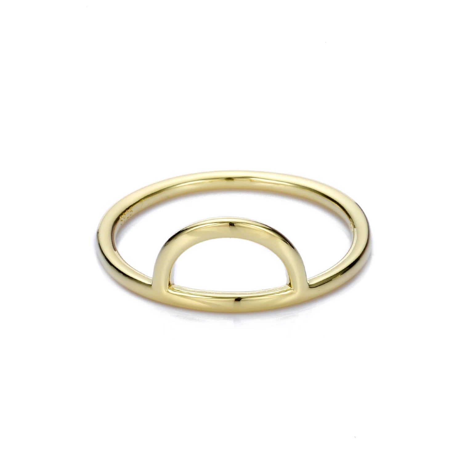 Half Moon Hollow Semicircle Ring