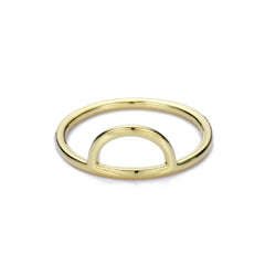 Half Moon Hollow Semicircle Ring