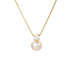 Shiny Pearl Zircon Pendant Necklace