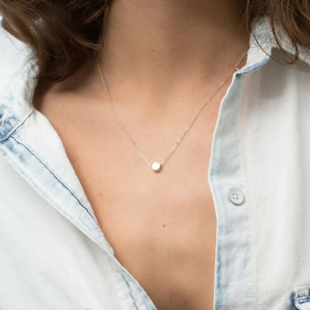 Minimalist Blank Disc Coin Necklace