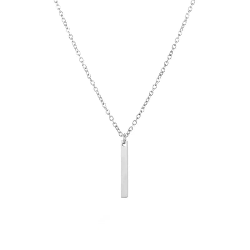 Minimalist Vertical Bar Pendant Necklace