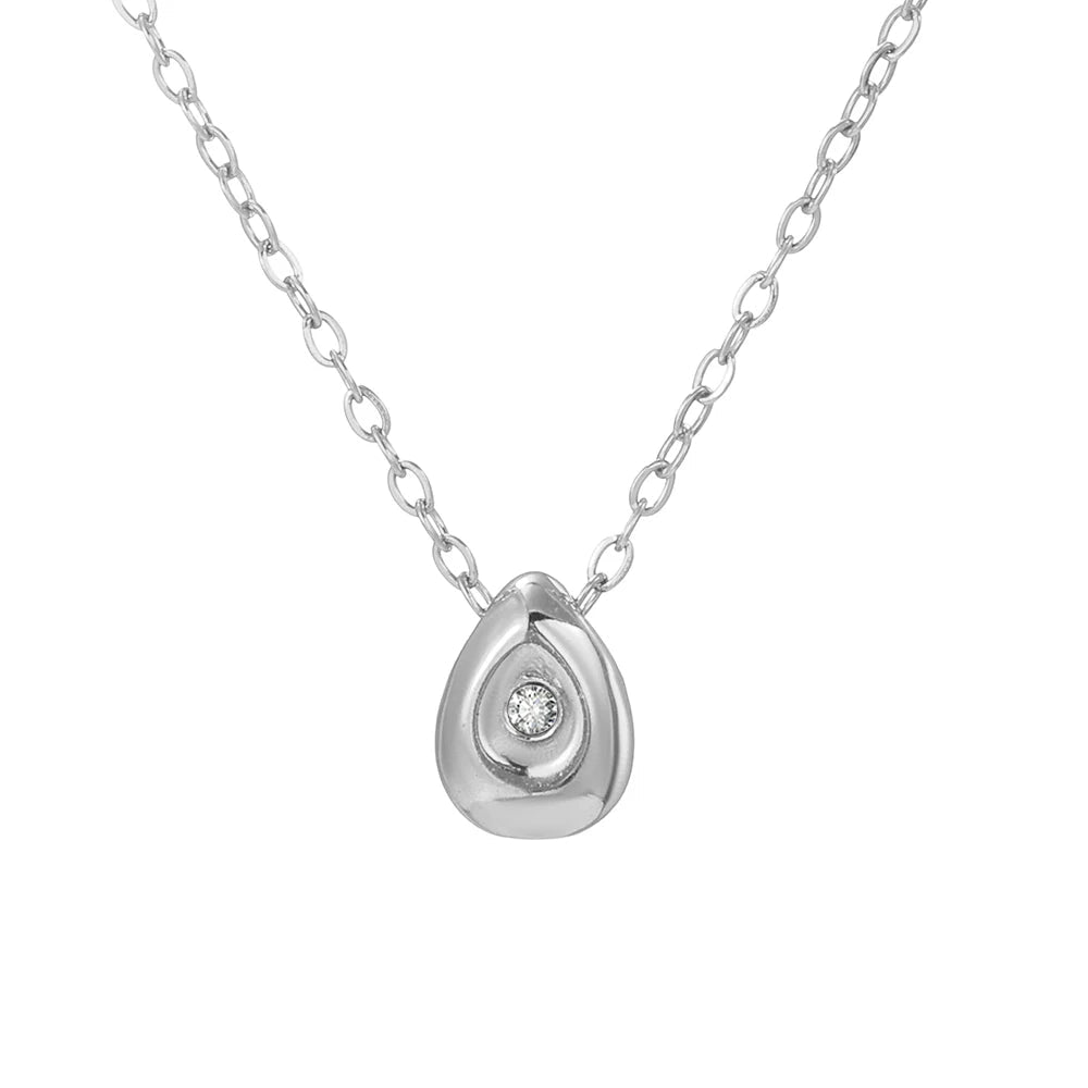 Waterdrop Zircon Pendant Necklace