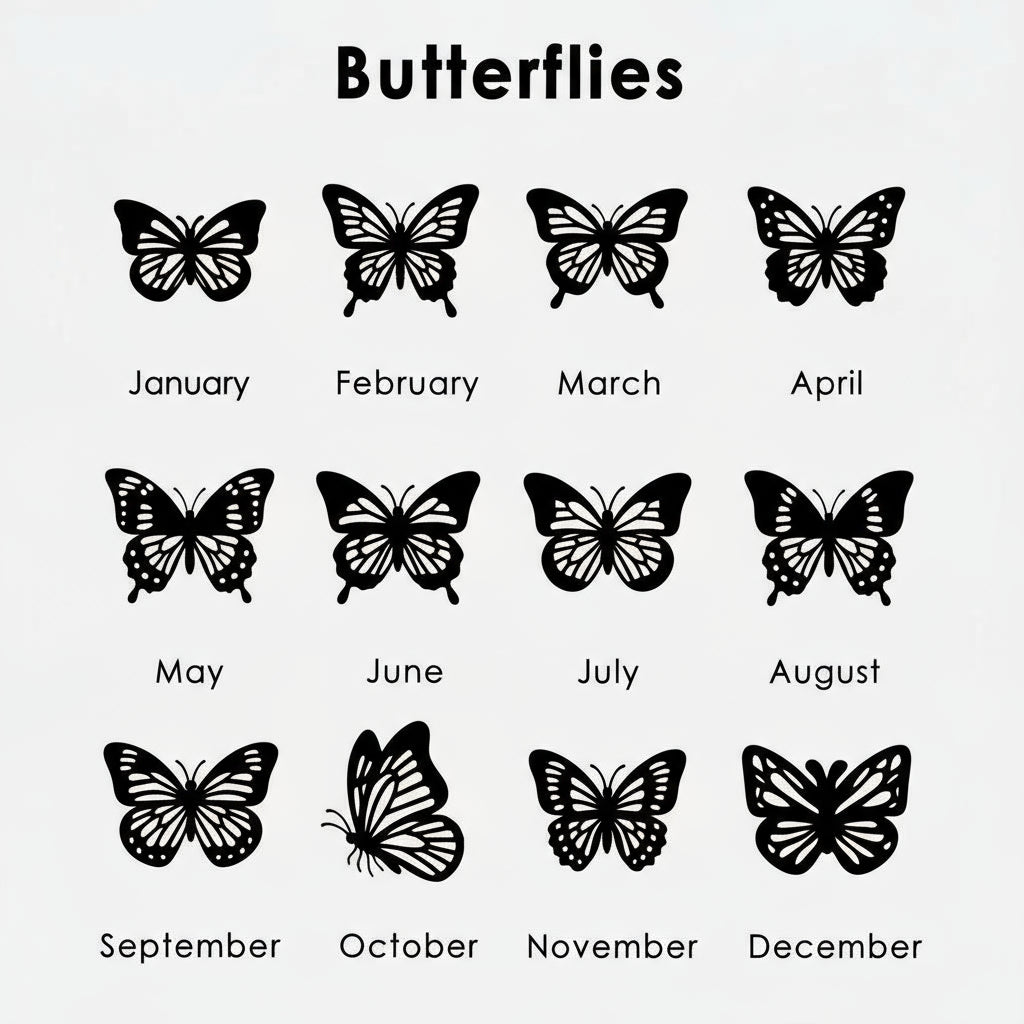 Personalized Name Butterfly Birth Month Necklace