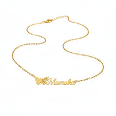 Personalized Name Butterfly Birth Month Necklace