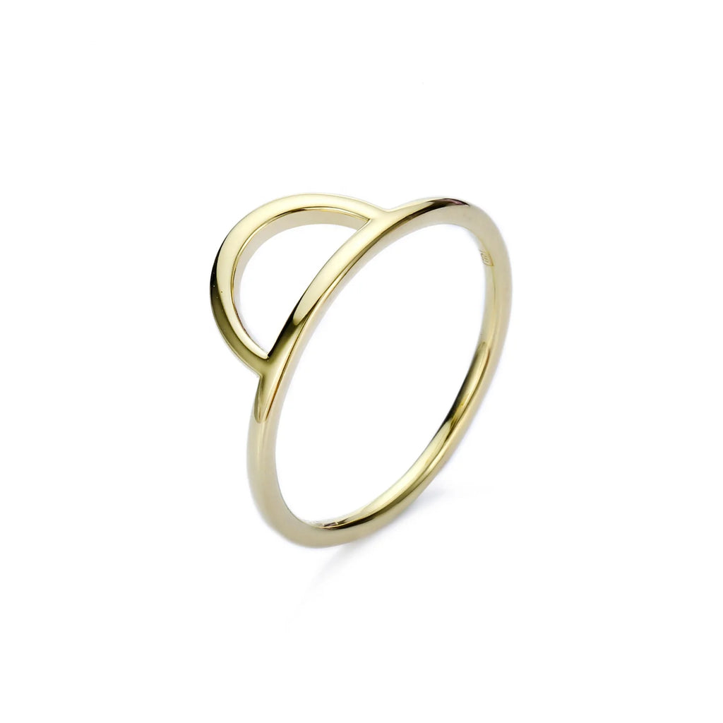 Half Moon Hollow Semicircle Ring