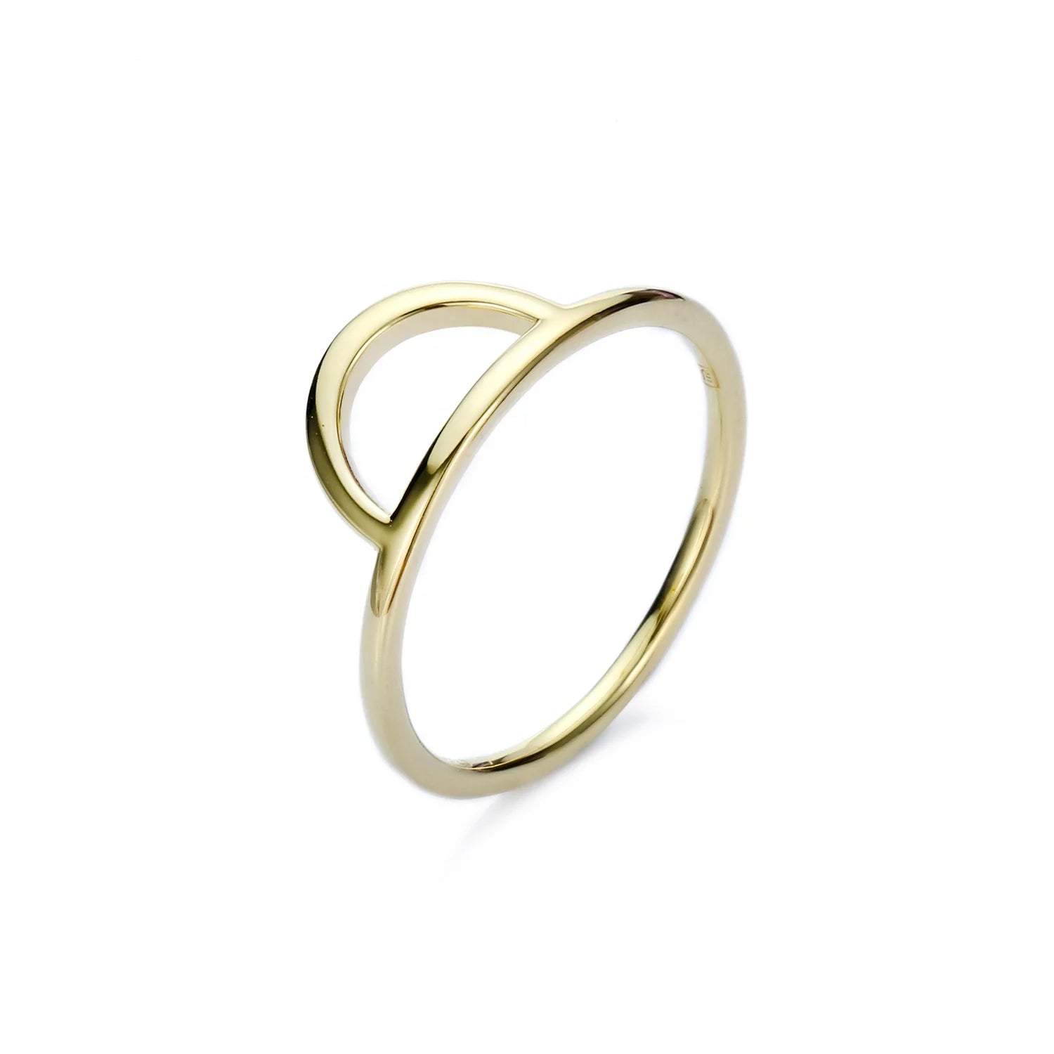 Half Moon Hollow Semicircle Ring