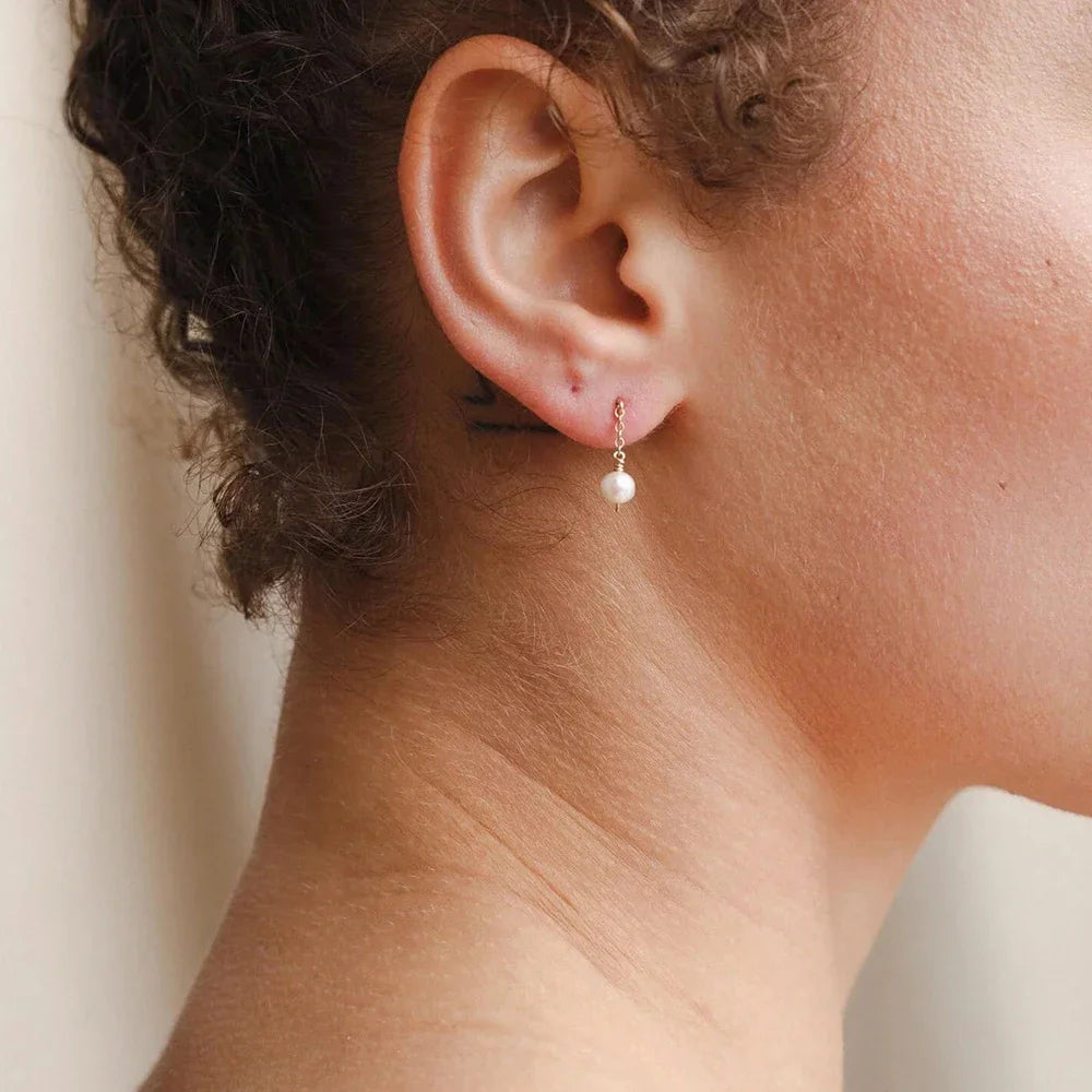 Zita Freshwater Pearl Chain Dangle Earrings