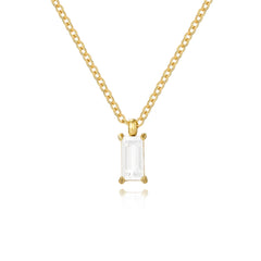 Rectangular Zirconia Pendant Necklace