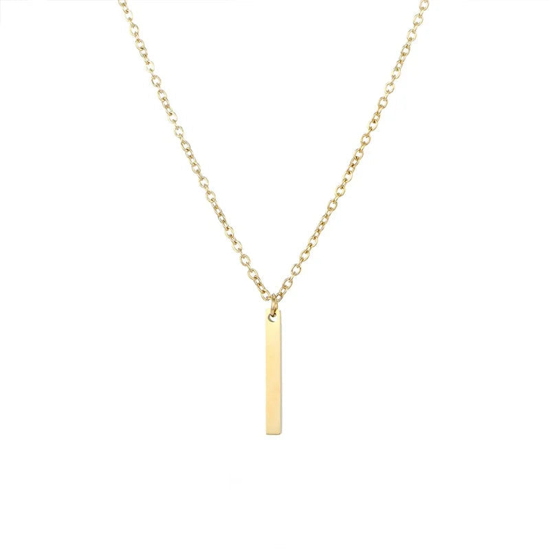 Minimalist Vertical Bar Pendant Necklace
