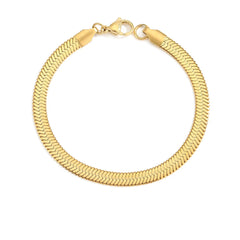 Gold Flat Snake Bone Bracelet