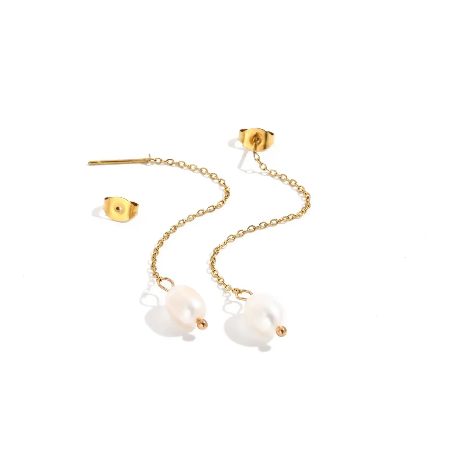 Zita Freshwater Pearl Chain Dangle Earrings