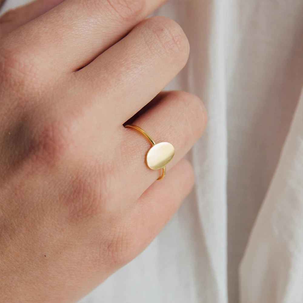 Minimalist Blank Oval Ring