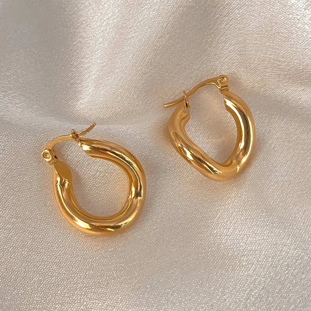 Chunky Twist Hoop Earrings