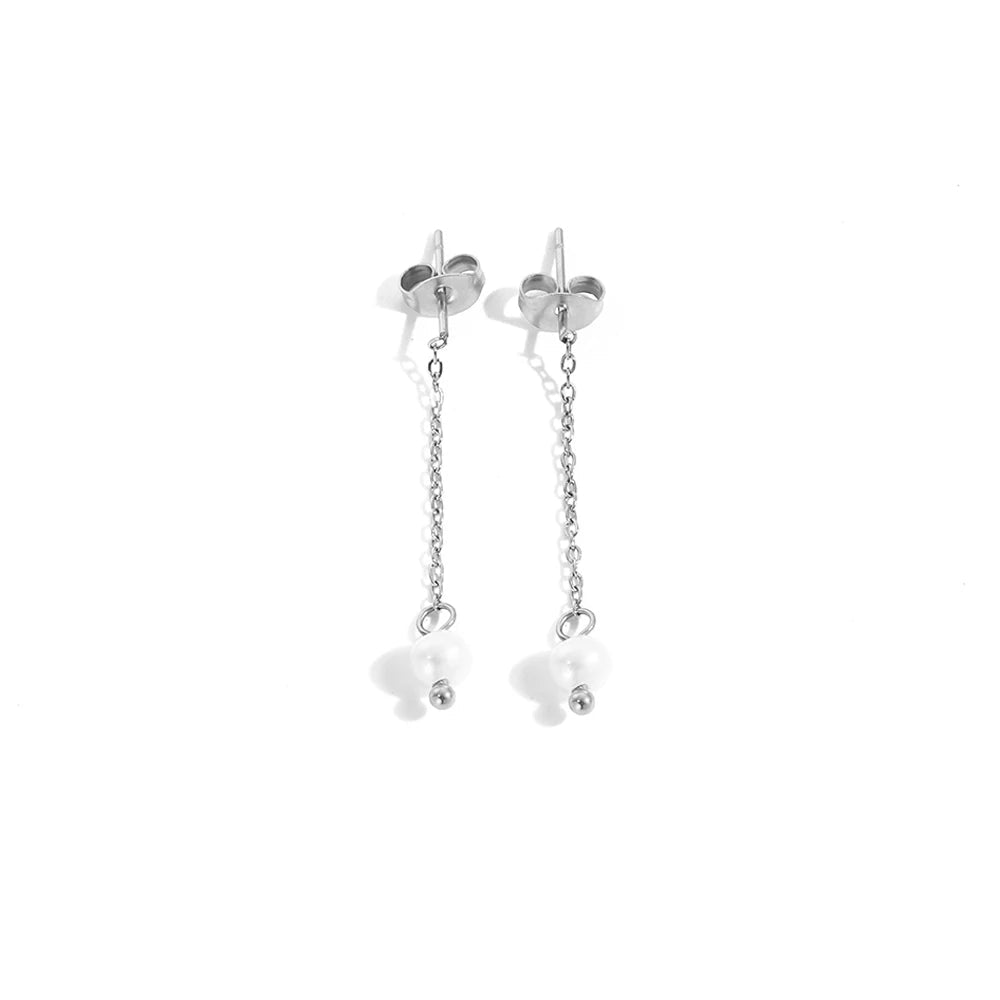 Zita Freshwater Pearl Chain Dangle Earrings