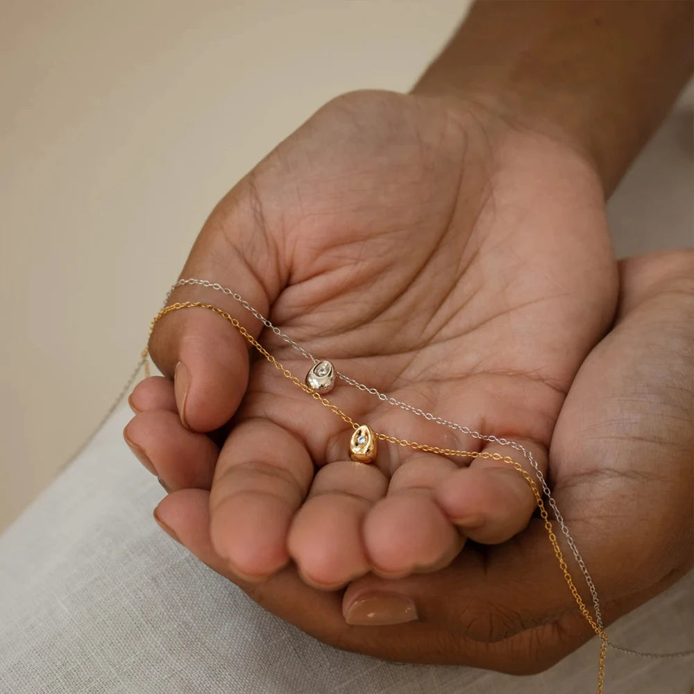 Waterdrop Zircon Pendant Necklace