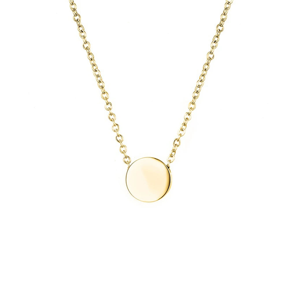 Minimalist Blank Disc Coin Necklace
