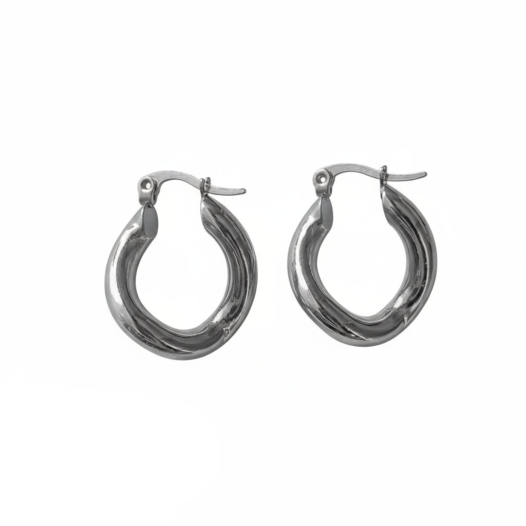 Chunky Twist Hoop Earrings