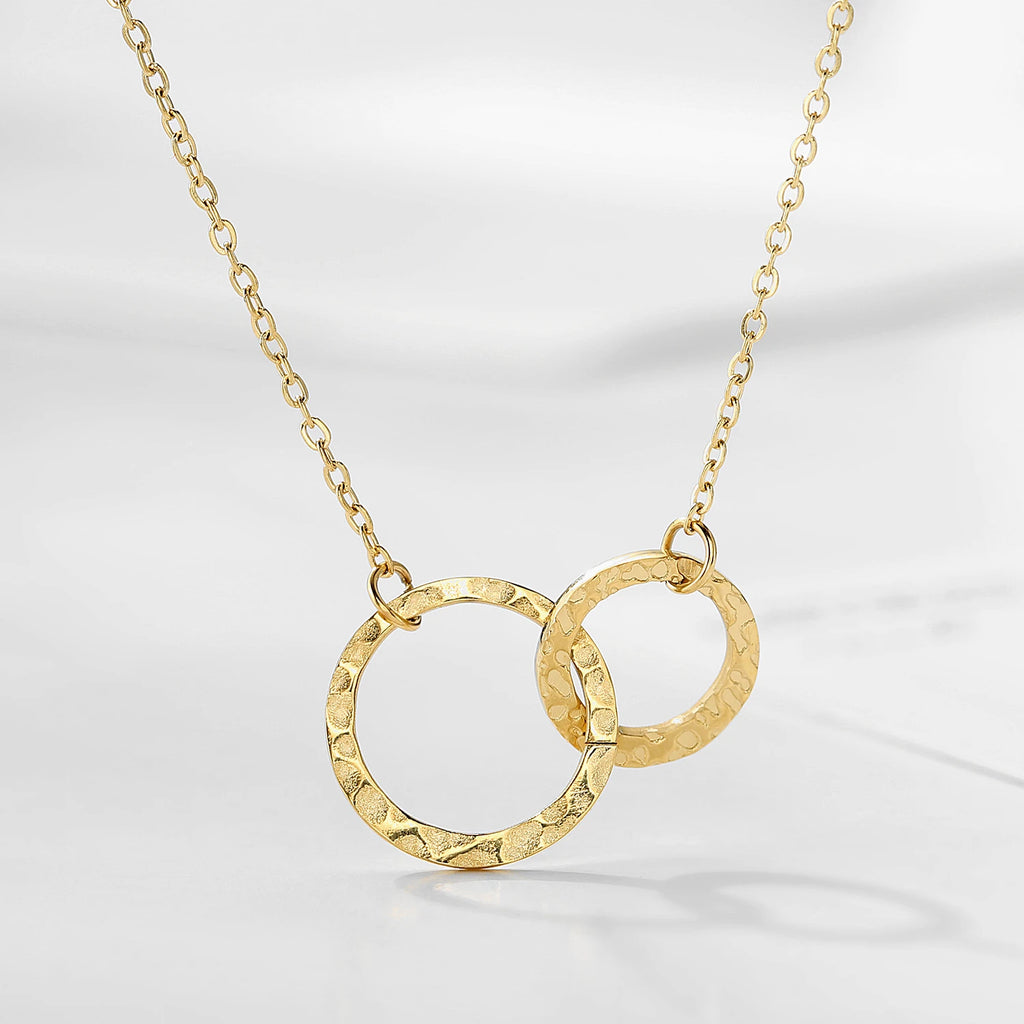 Double Circle Link Pendant Necklace