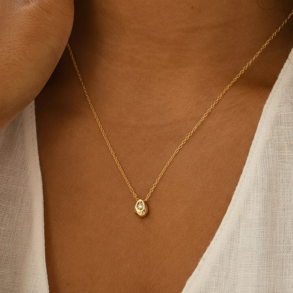 Waterdrop Zircon Pendant Necklace