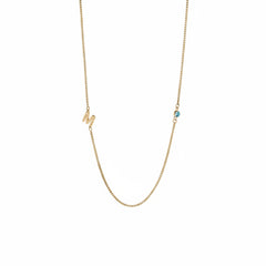 Birthstone Monogram Initial Necklace