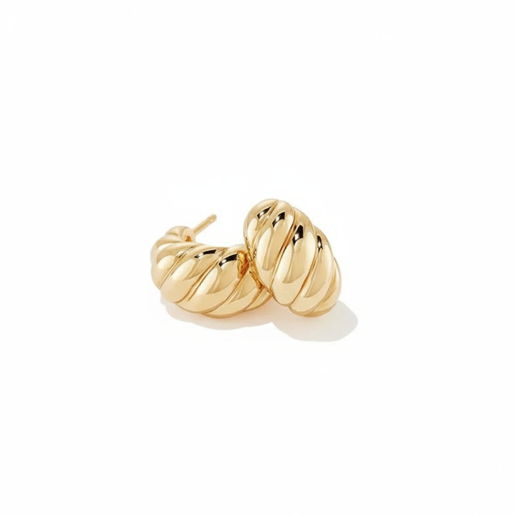 Croissant Shaped Hoop Earrings