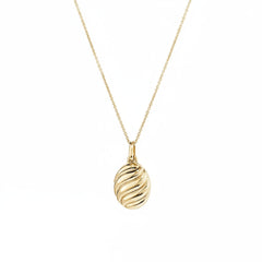Embossed Oval Pendant Necklace