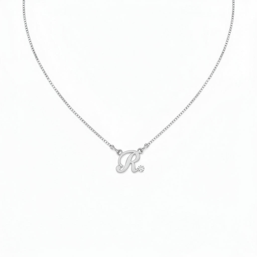 Personalized Initial Birthstone Pendant Necklace