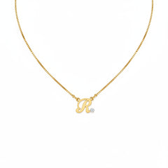 Personalized Initial Birthstone Pendant Necklace