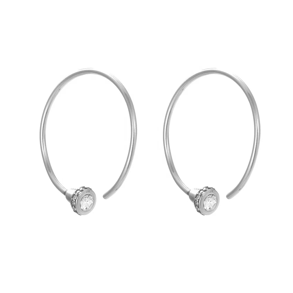 Zircon Classic Hoops Earrings
