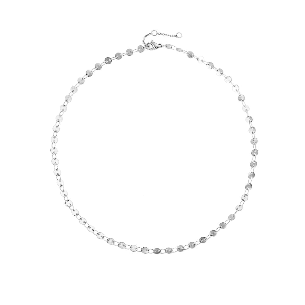Sequin Disc Choker Necklace