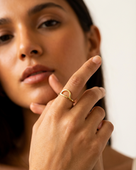 London Half Moon Hollow Semicircle Ring
