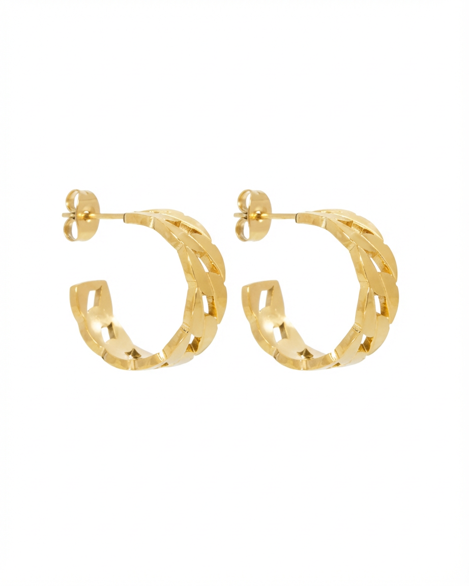 Armani Cuban Chain Huggie Earrings